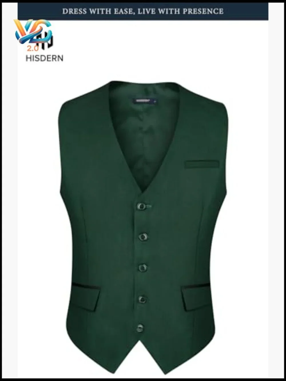 Men's Slim Fit Formal Suit Vest, V-Neck Waistcoat for Wedding Business